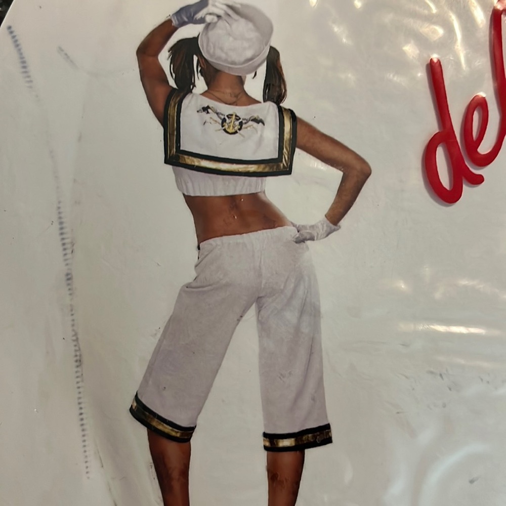 Vtg Sexy Sexy Navy Boat Captain DressUp sz Medium/Large WOW MATEY! by Delicious - Picture 10 of 16